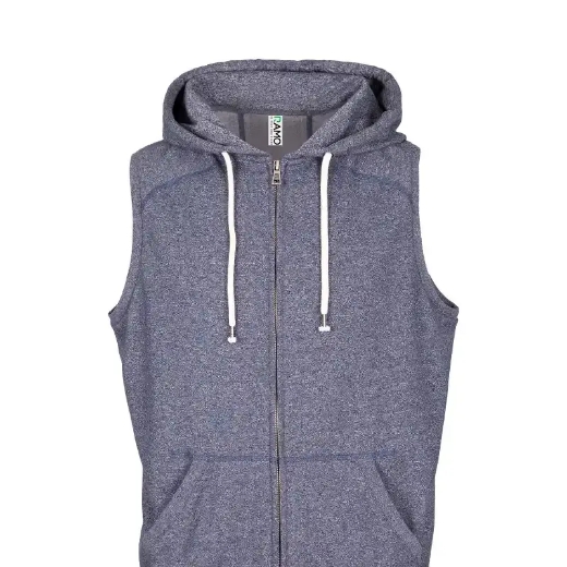 Picture of RAMO, Mens Heather Sleeveless Zip Hoodie